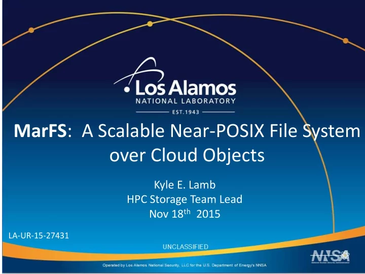 marfs a scalable near posix file system over cloud objects