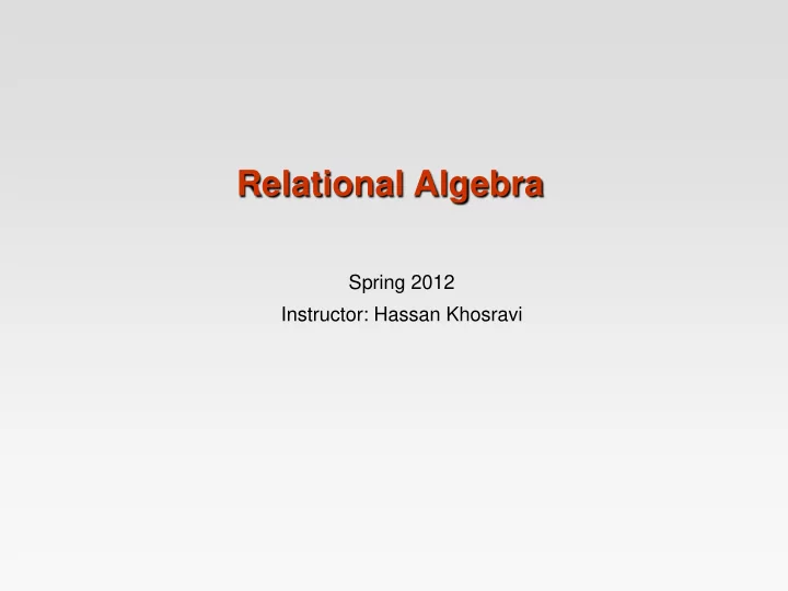 relational algebra