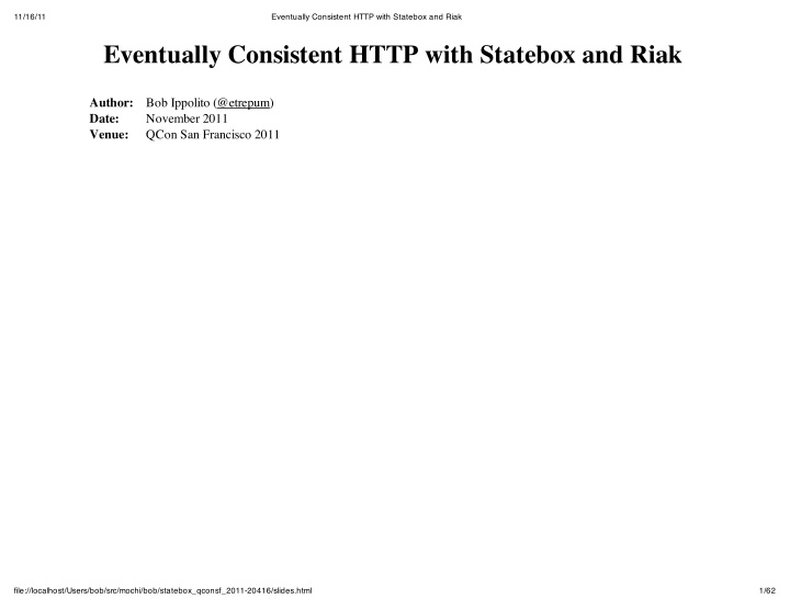 eventually consistent http with statebox and riak