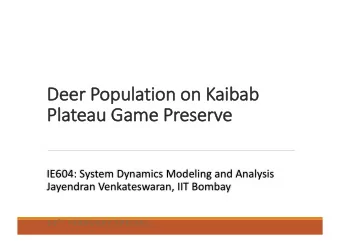 De  Deer P  Pop  opula  lation  ion on  on K  Kaib  aibab  ab  Pla  Plateau G  Game P  Preserve