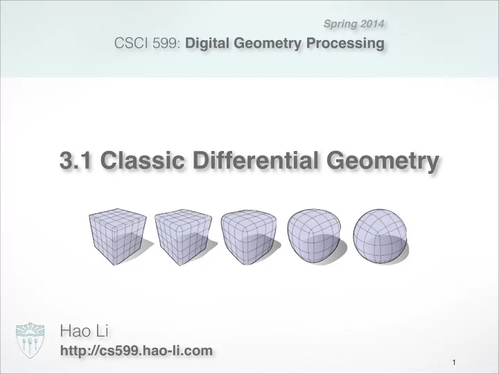 3 1 classic differential geometry