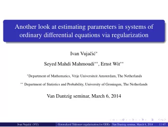 Another look at estimating parameters in systems of  ordinary differential equations via