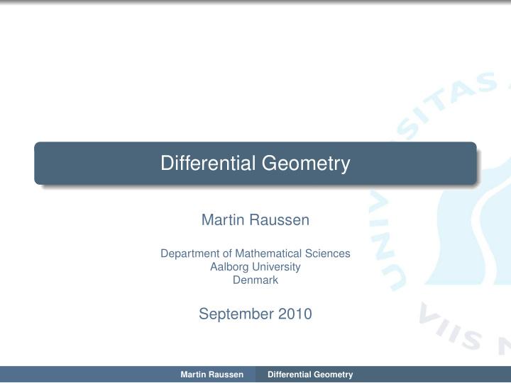 differential geometry