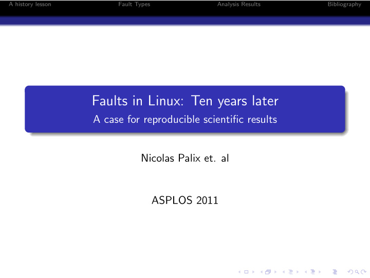 faults in linux ten years later