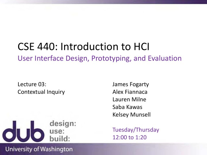 cse 440 introduction to hci