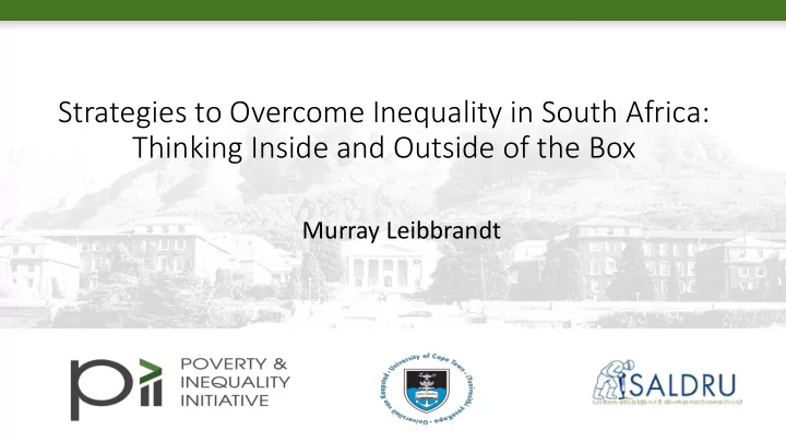 strategies to overcome inequality in south africa