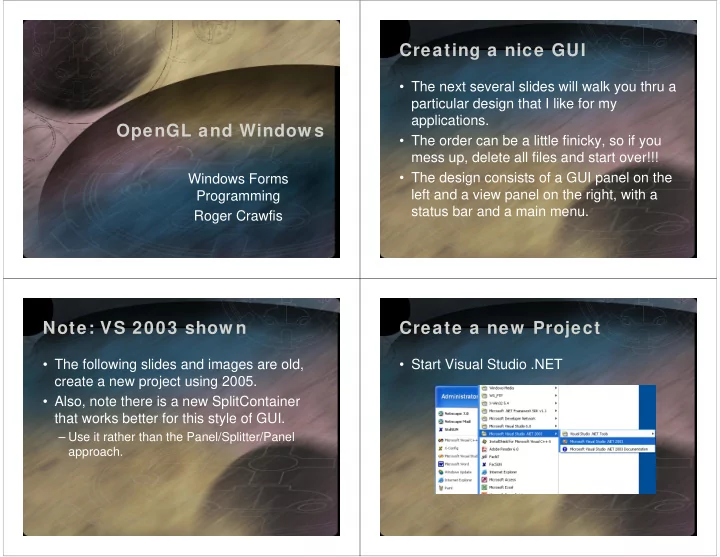 creating a nice gui