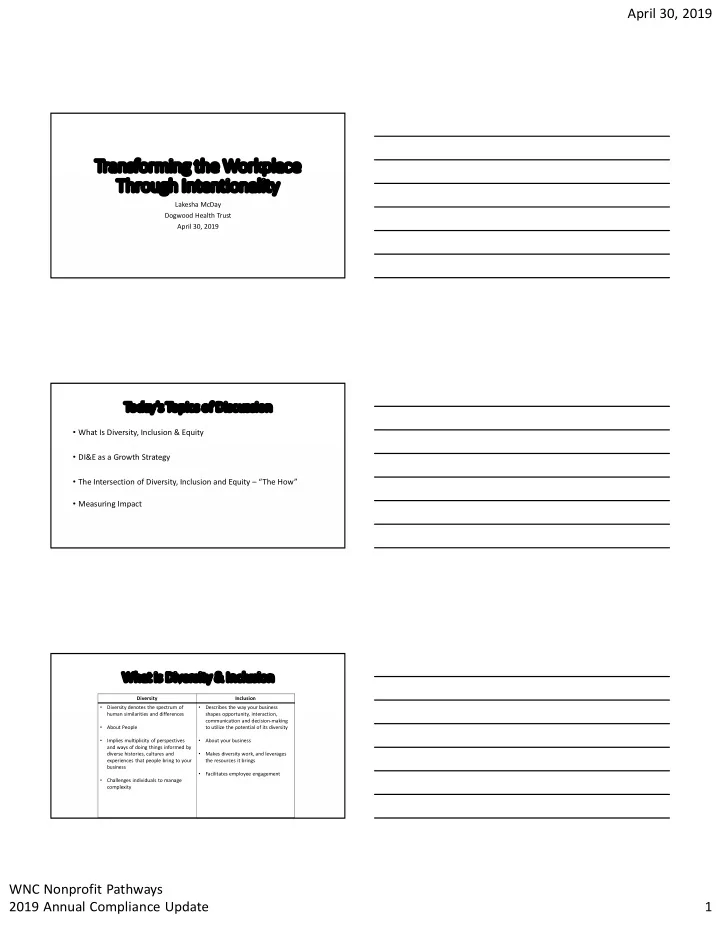 transforming the workplace through intentionality