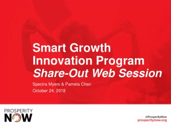 Innovation Program  Share-Out Web Session  Spectra Myers &amp; Pamela Chan  October 24, 2018