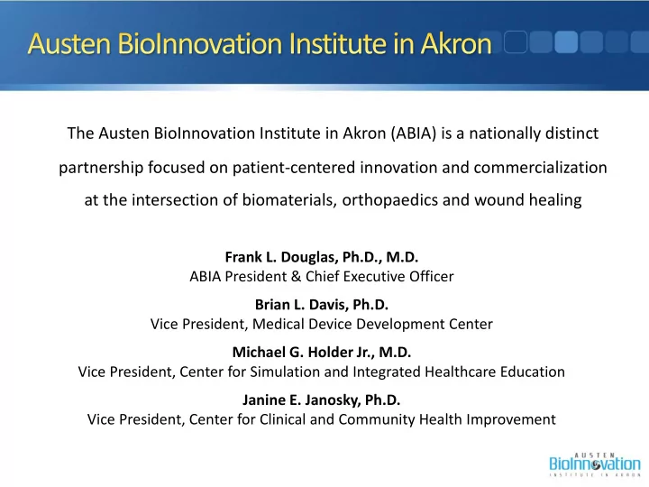 the austen bioinnovation institute in akron abia is a