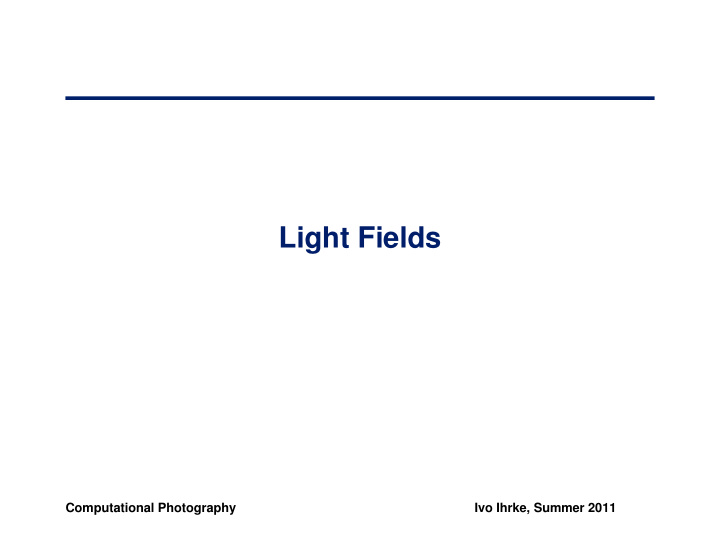 light fields
