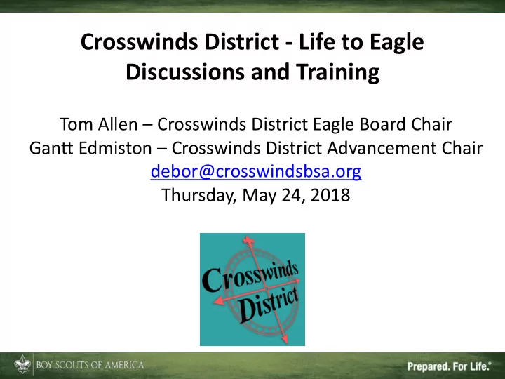 crosswinds district life to eagle discussions and training