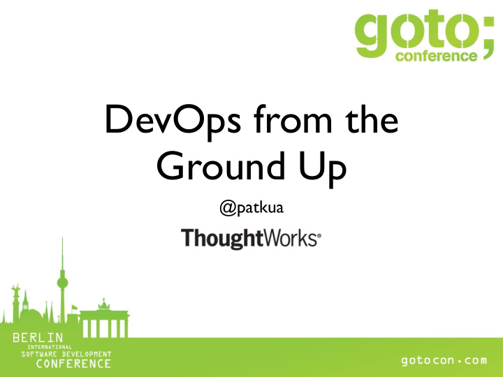 devops from the ground up