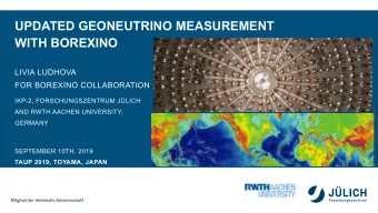 UPDATED GEONEUTRINO MEASUREMENT  WITH BOREXINO  LIVIA LUDHOVA  FOR BOREXINO COLLABORATION  IKP-2,