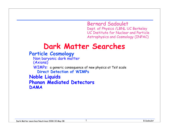 dark matter searches