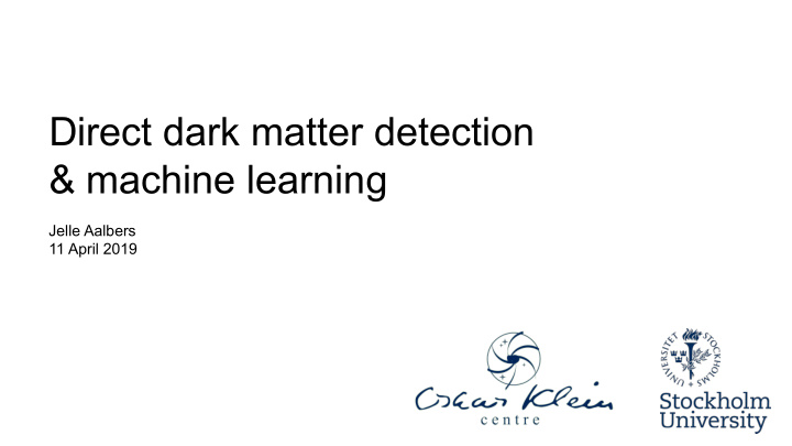 direct dark matter detection machine learning
