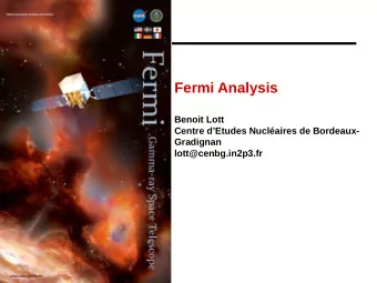 Fermi Analysis  Benoit Lott  Centre dEtudes Nuclaires de Bordeaux-  Gradignan