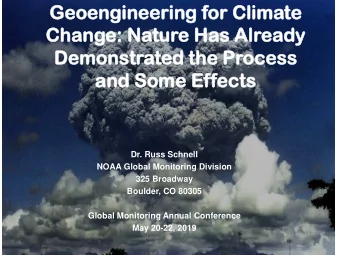 Geoengi  gine  neeri  ring f  ng for C  r Climate  te  Cha  hang  nge: Na  Natu  ture Ha  Has A