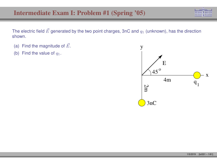 intermediate exam i problem 1 spring 05