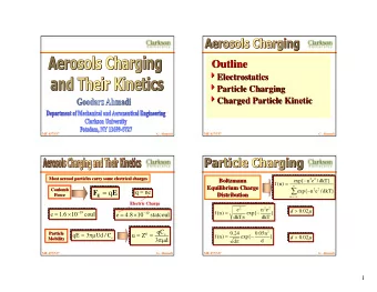 Outline  Outline 4 Electrostatics  4  Electrostatics 4 Particle Charging  4  Particle Charging 4