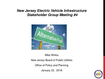 Predecisional Draft Mike Winka New Jersey Board of Public Utilities Office of Policy and Planning