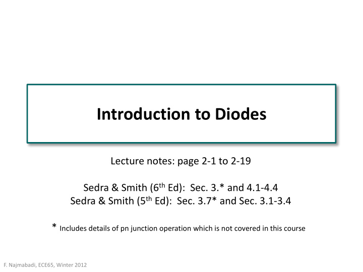introduction to diodes