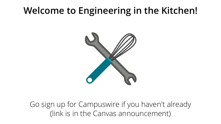 welcome to engineering in the kitchen