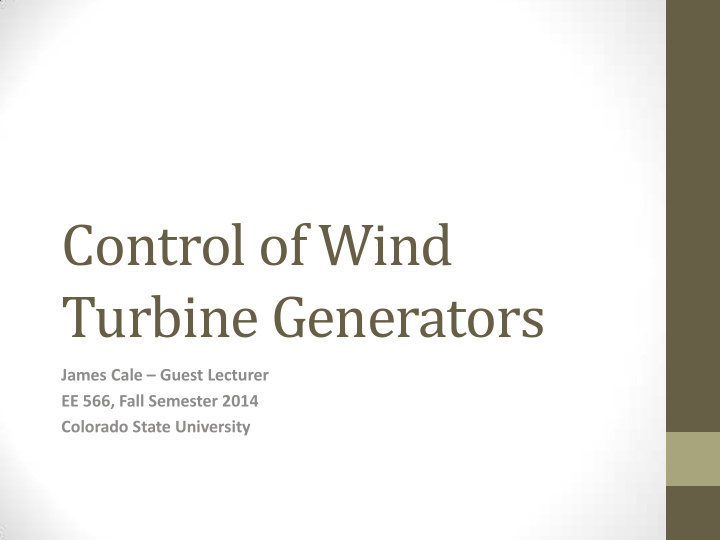 control of wind turbine generators