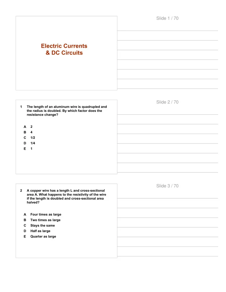 electric currents dc circuits