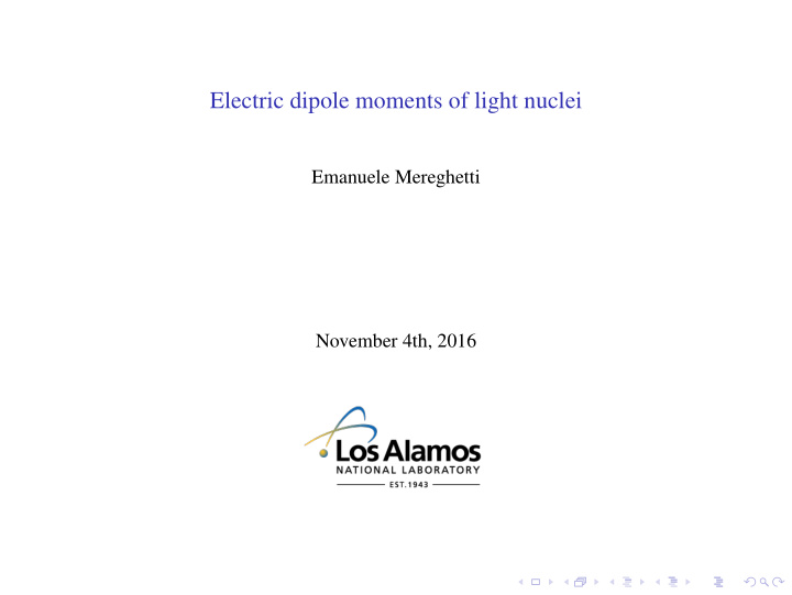 electric dipole moments of light nuclei
