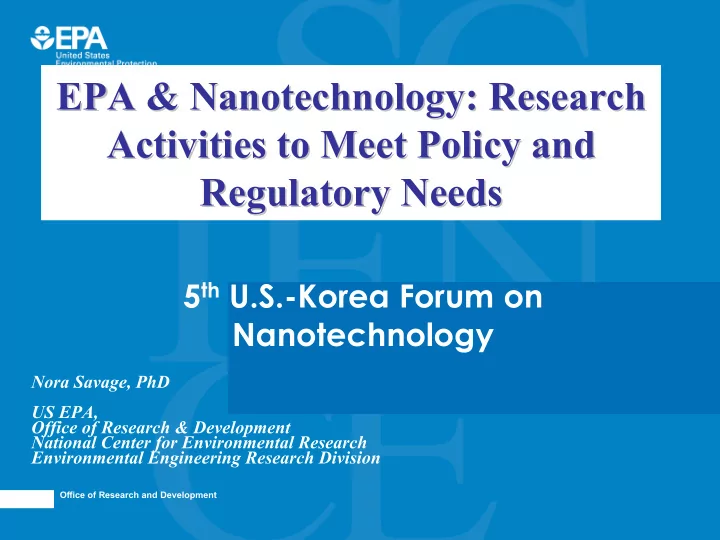 epa amp nanotechnology research epa amp nanotechnology