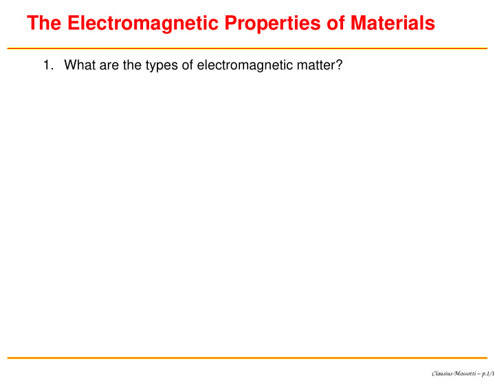 the electromagnetic properties of materials