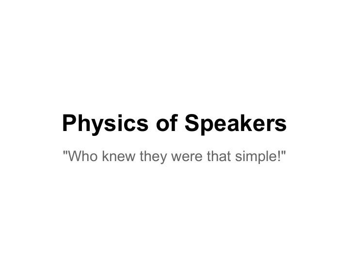 physics of speakers