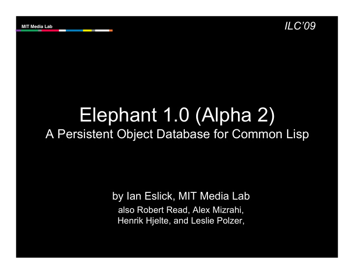elephant 1 0 alpha 2