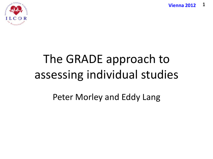the grade approach to assessing individual studies