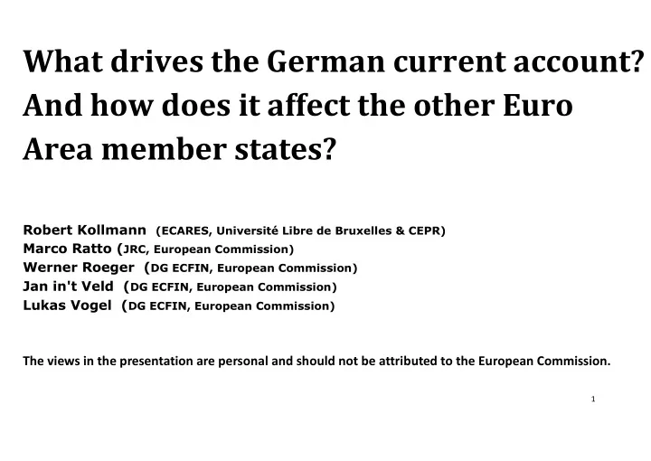 what drives the german current account and how does it