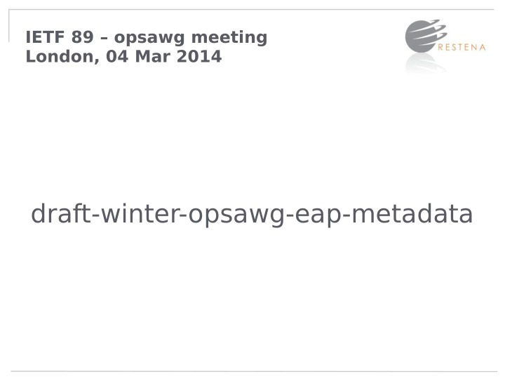 draft winter opsawg eap metadata