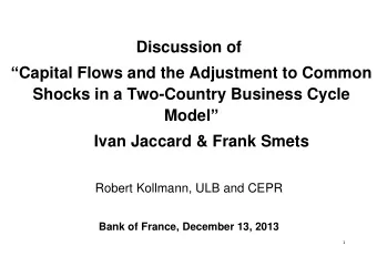 Discussion of  Capital Flows and the Adjustment to Common  Shocks in a Two-Country Business