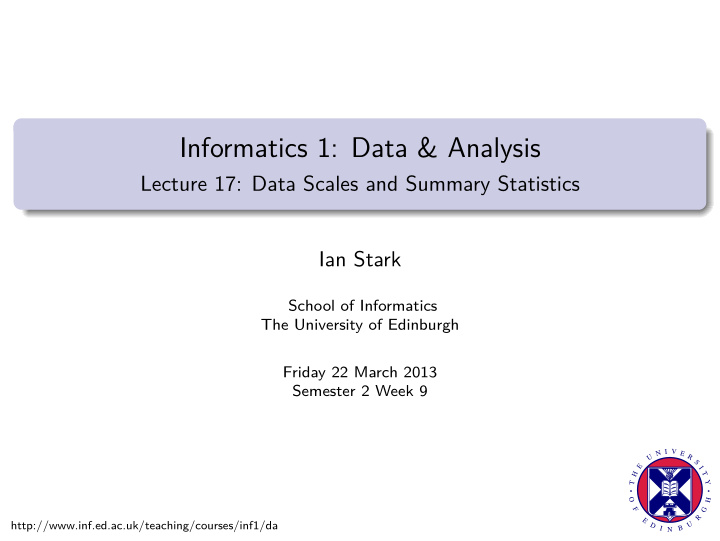 informatics 1 data analysis