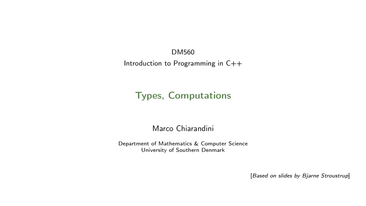 types computations