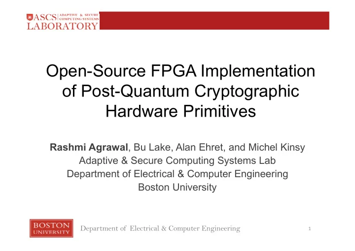 open source fpga implementation of post quantum