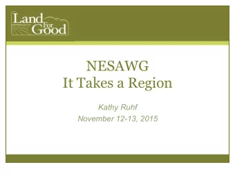NESAWG  It Takes a Region  Kathy Ruhf November 12-13, 2015  The land access challenge  Top