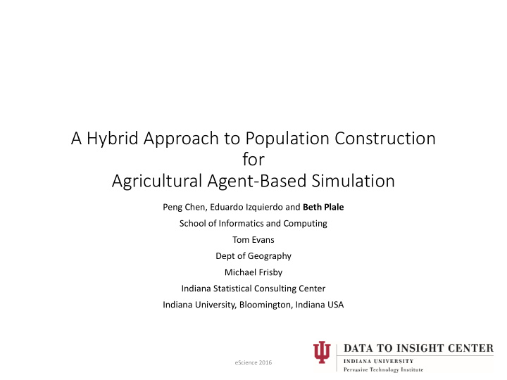 a hybrid approach to population construction for