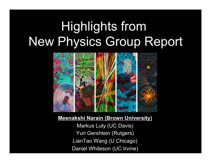highlights from new physics group report