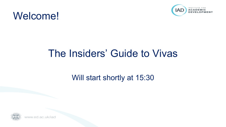 the insiders guide to vivas