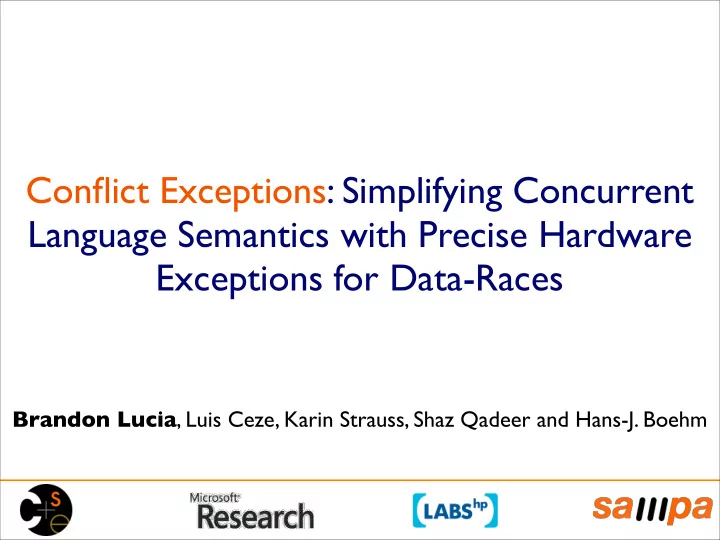 conflict exceptions simplifying concurrent language