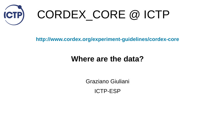 cordex core ictp