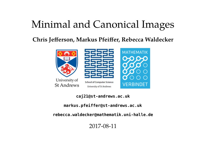 minimal and canonical images