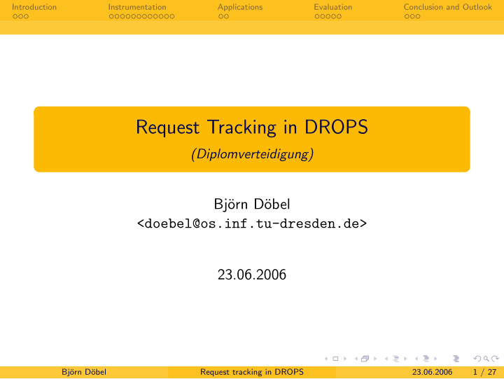 request tracking in drops