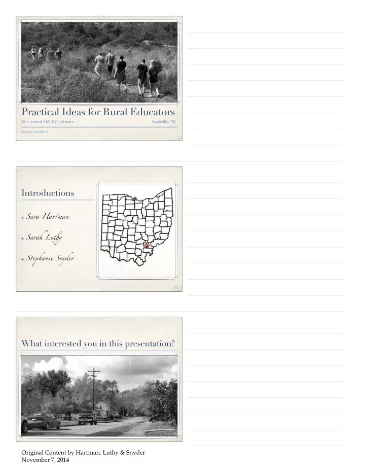 practical ideas for rural educators